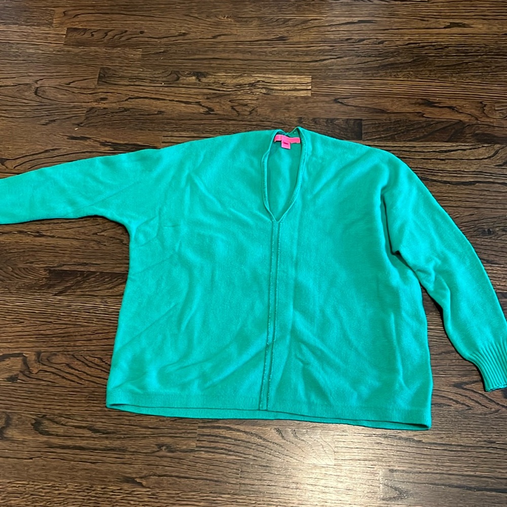 Lilly Pulitzer Teal Green V-Neck Sweater